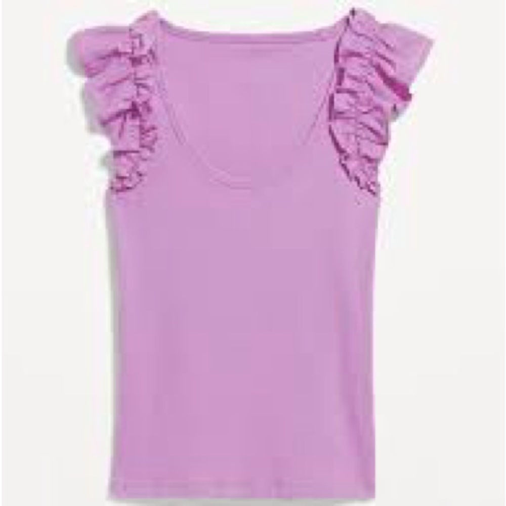 Lavender Ruffled Sleeveless Top - Picture 2 of 7